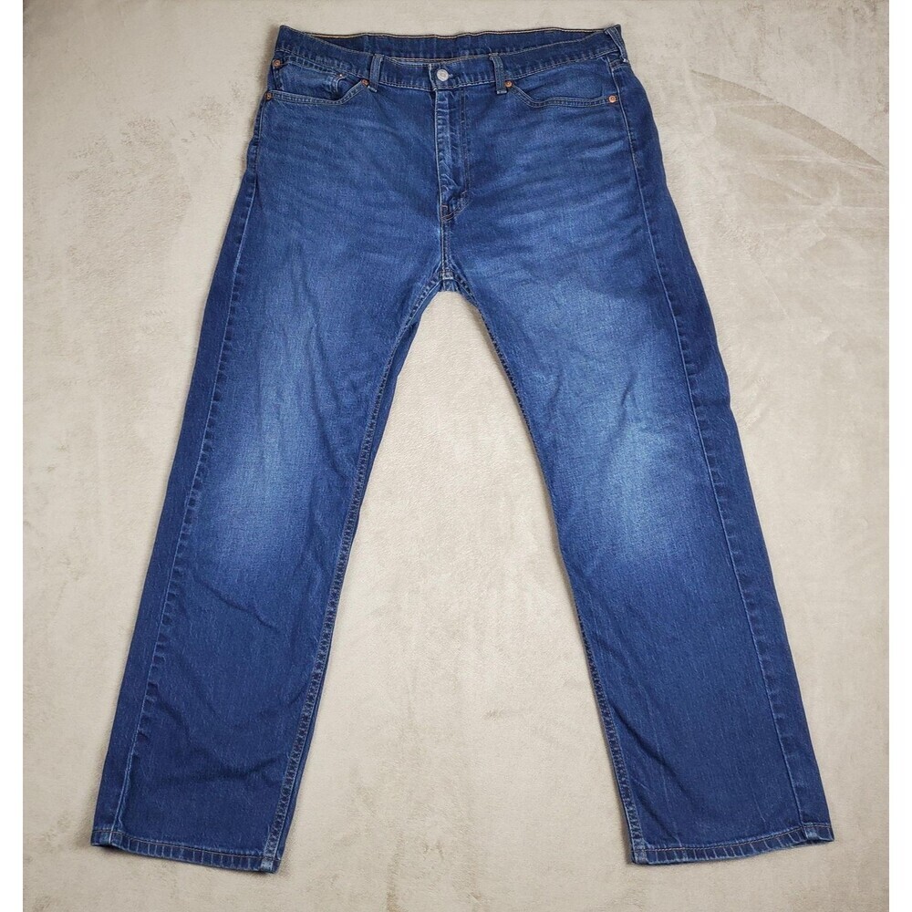 Levis 505 Jeans Mens 38x30 Blue Medium Wash Regular Straight Stretch Denim Pants